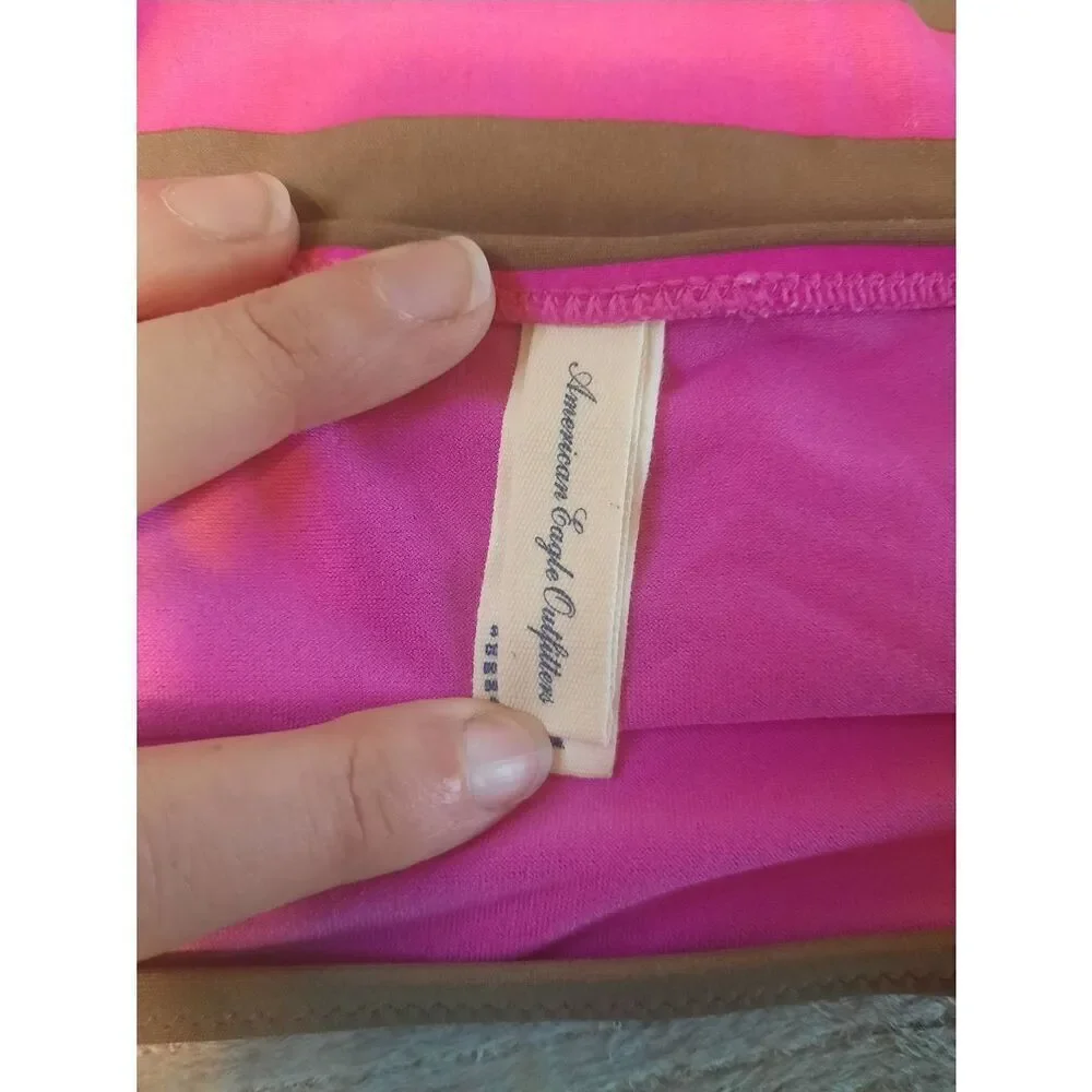 Aerie American Eagle size M Pink Stripe Bikini Bottoms Swim
